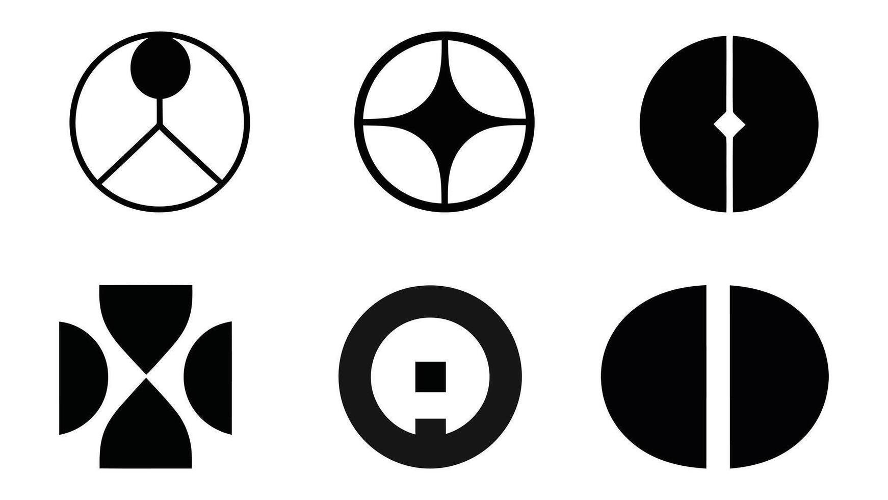 Minimalist letter I logo pack, Minimal Geometric shape alphabet I logo set vector