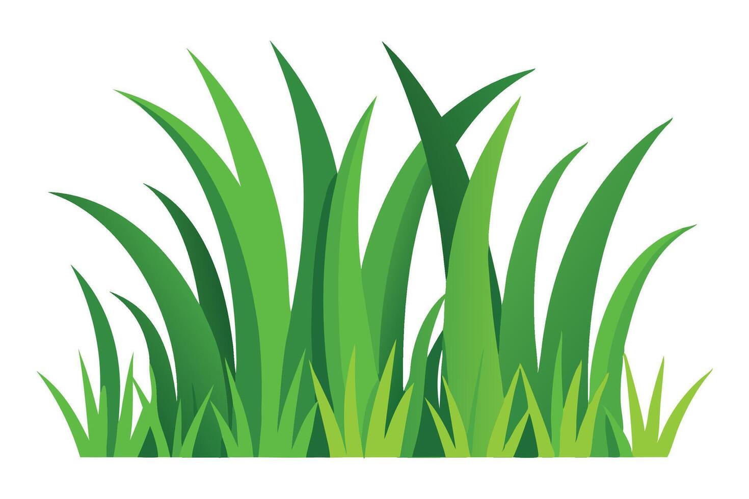 Vibrant green grass flat illustration on white background vector
