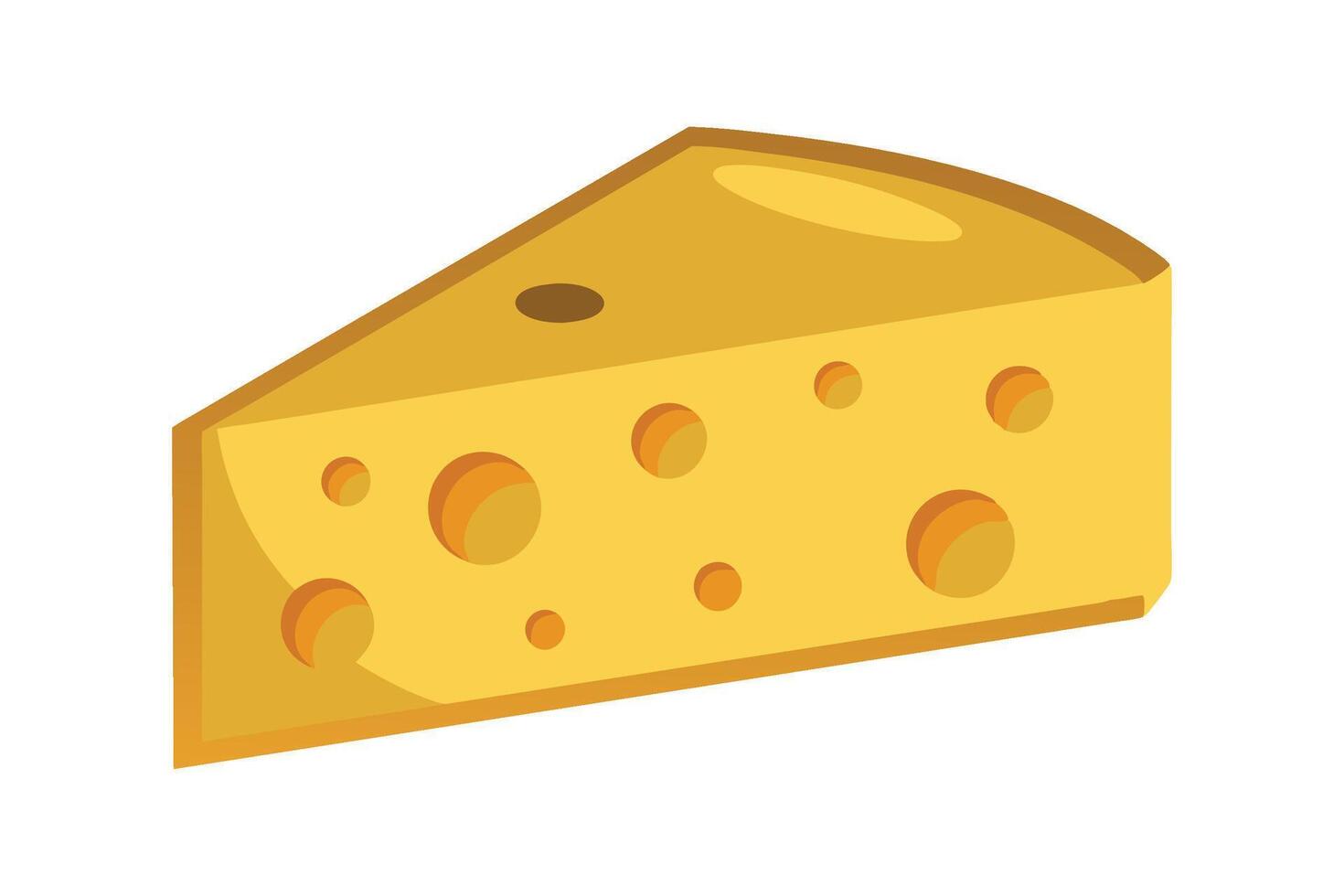 A single piece of cheese displayed illustration set on white background. vector