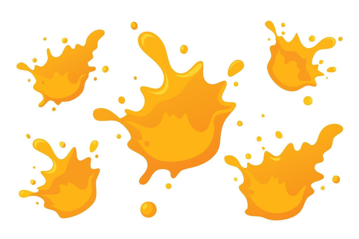 Orange juice splash illustration set on white background. vector