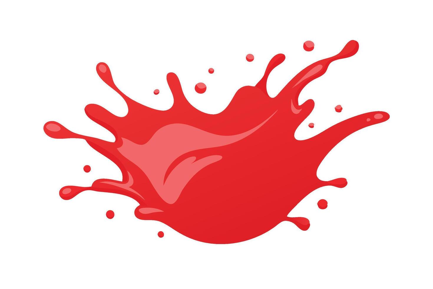 A vibrant red liquid splash captured in a dynamic moment, perfect for graphic design and digital projects flat illustration on white background vector