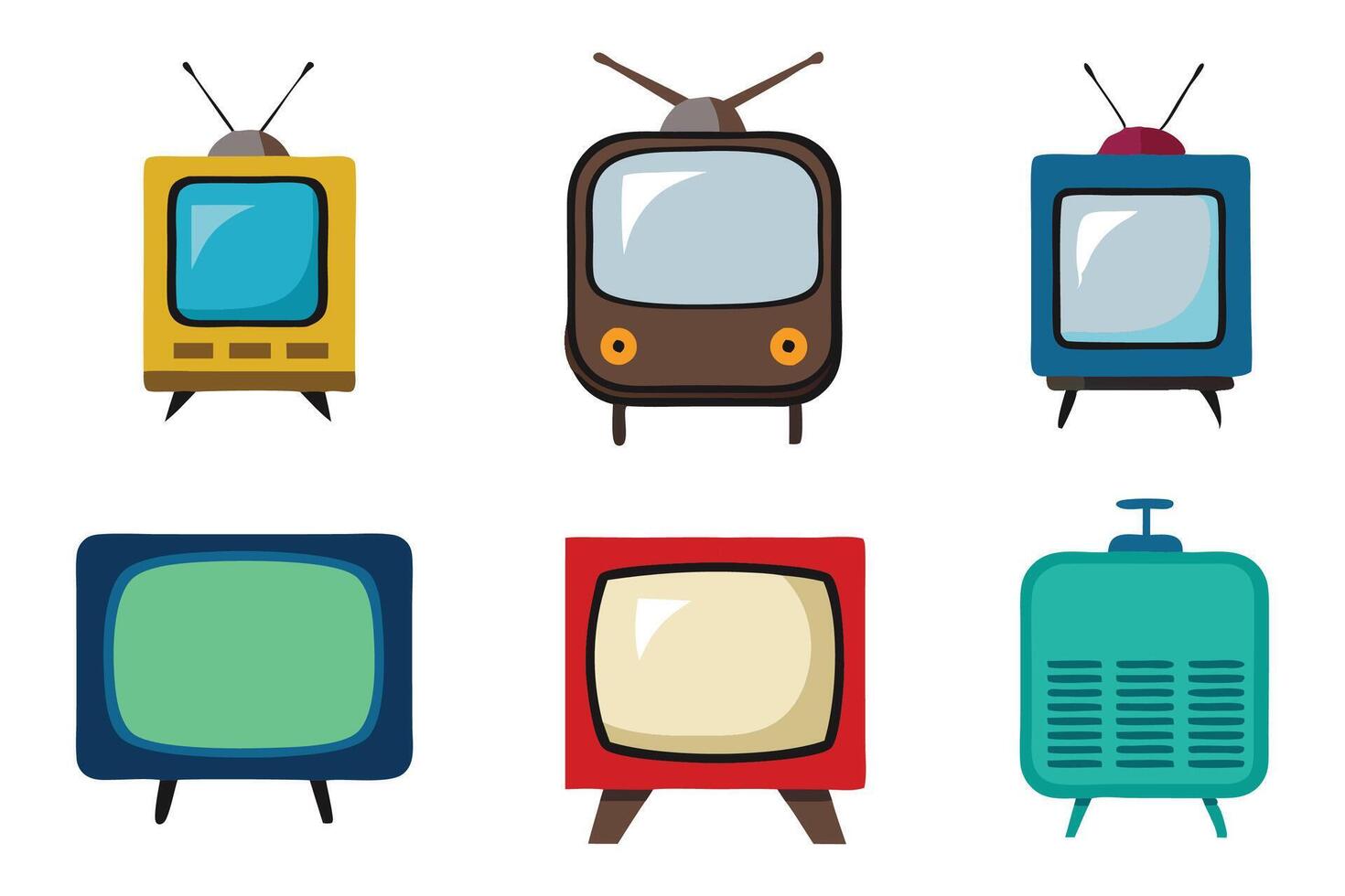 An old television illustration set on white background vector