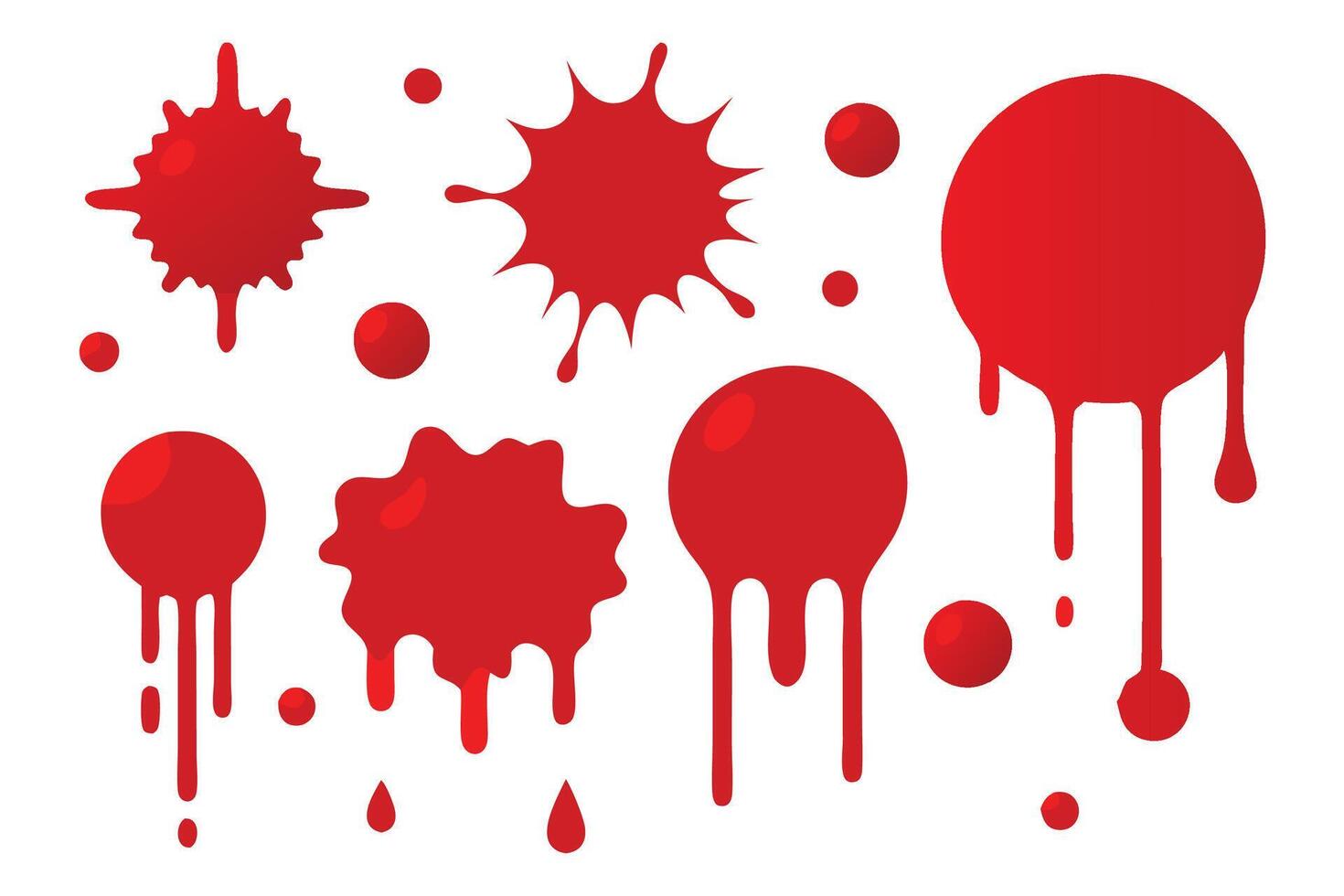 Red blood splatter illustration set on white background vector