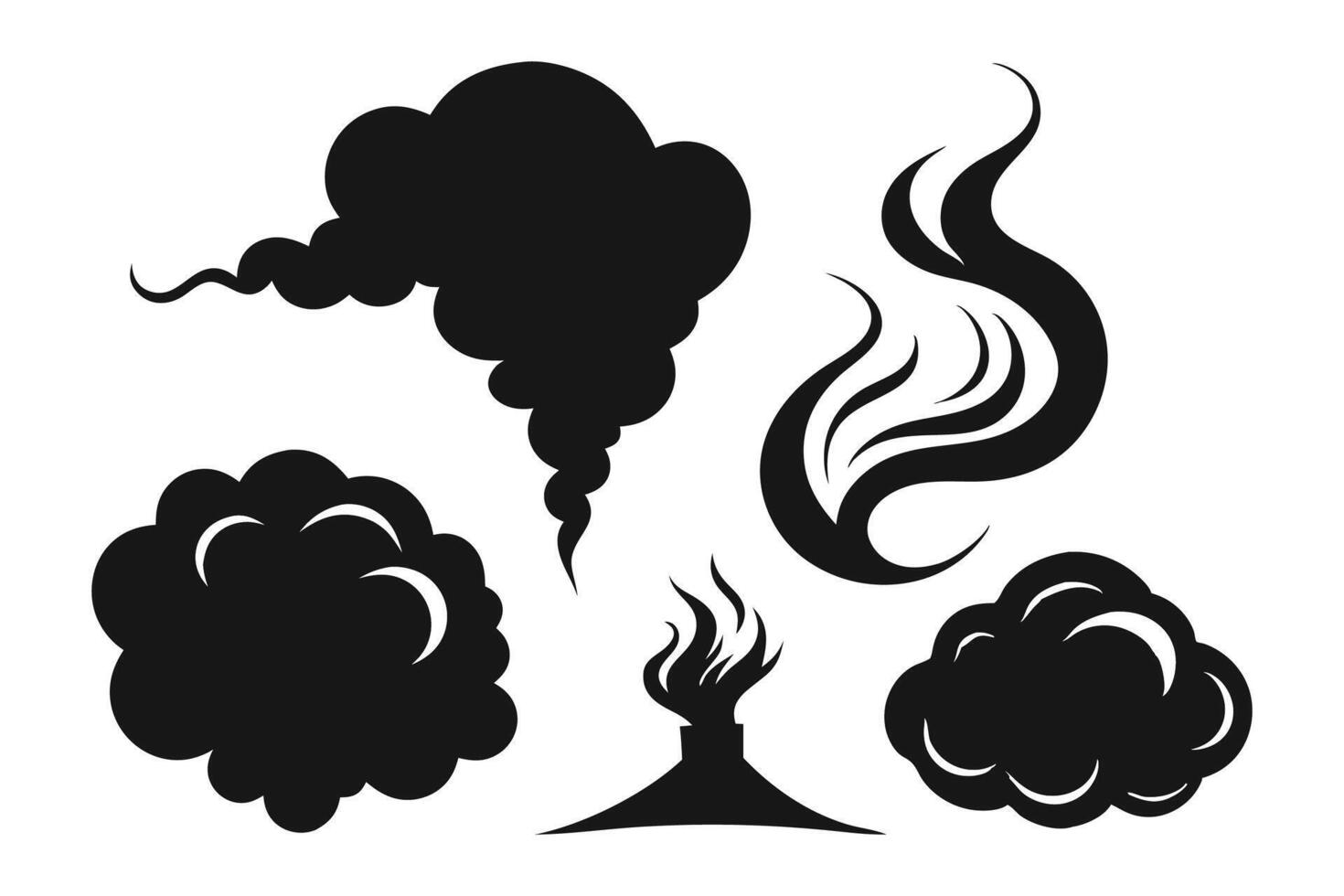 Smoke illustration set on white background vector