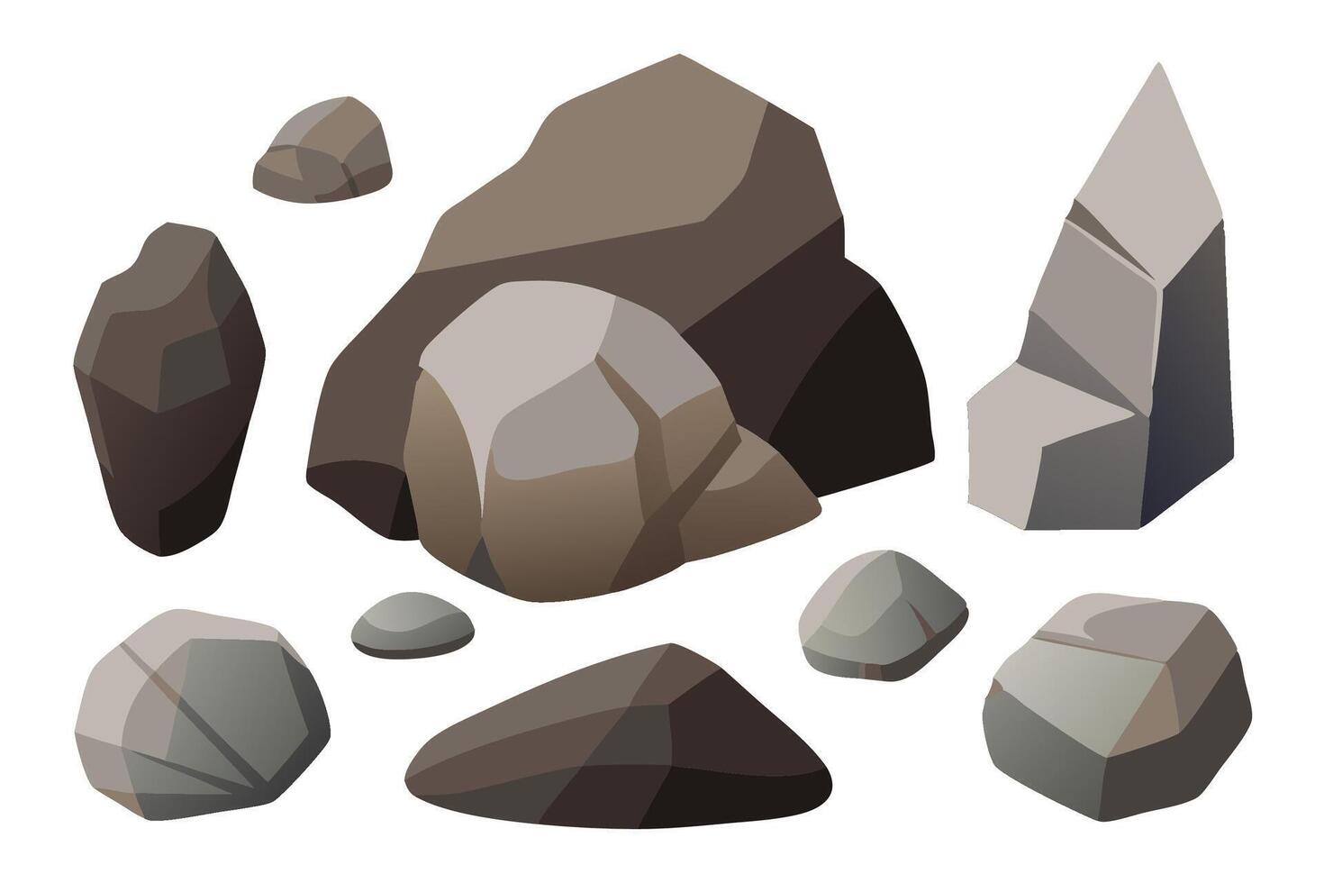 rocks illustration set on white background vector