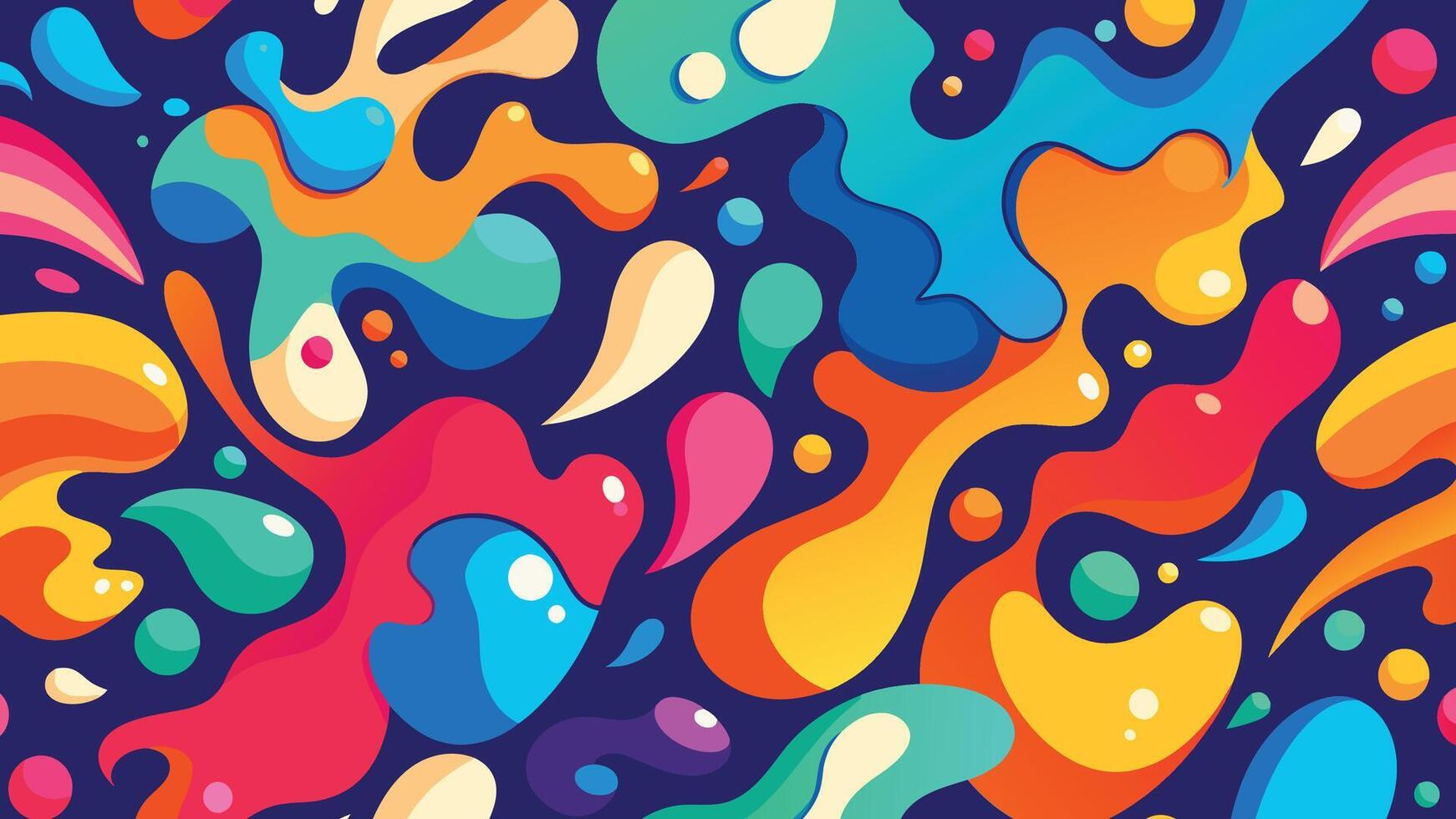 Colorful abstract organic shape seamless pattern illustration vector