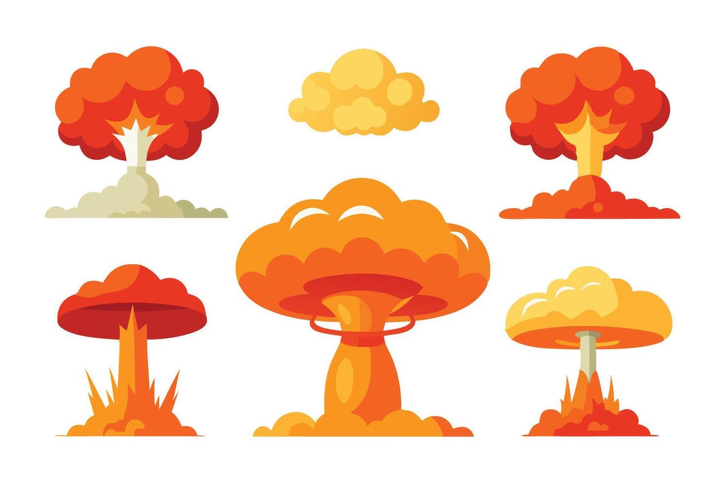 Nuclear explosion illustration set on white background vector