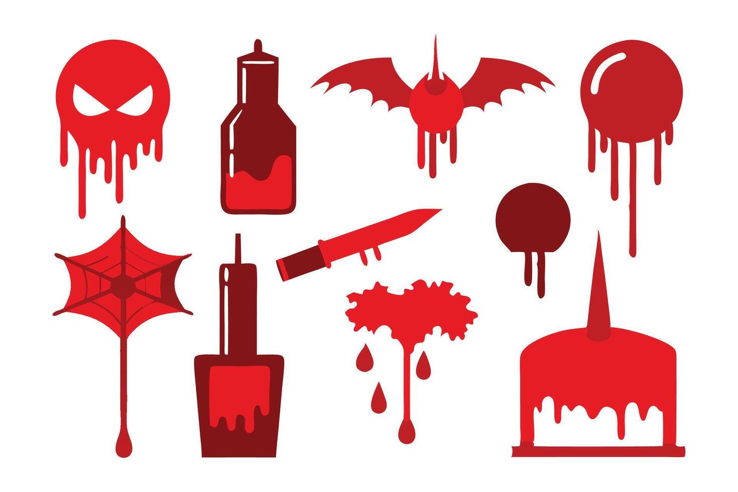 A vivid red blood stain on a white background illustration set on white background. vector