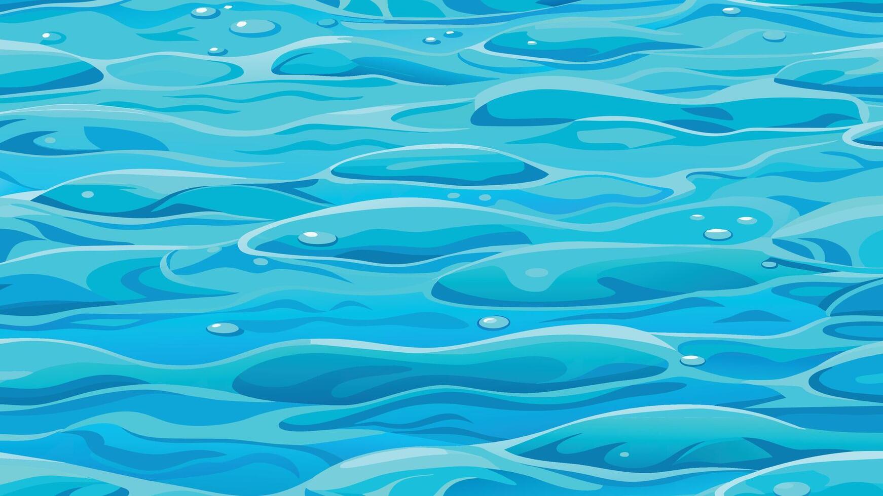 Quiet clear blue water surface seamless pattern illustration vector