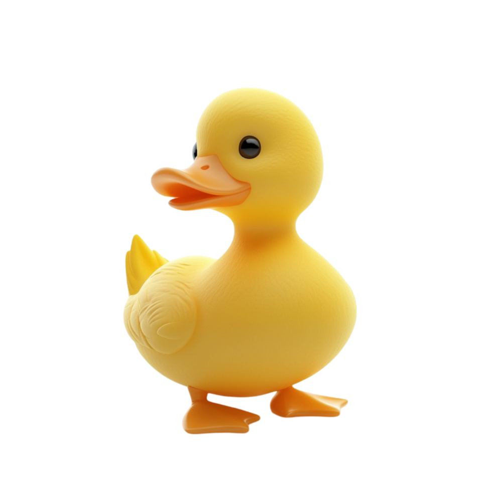 Yellow Rubber Duck with Cute Face, Big Smile, and Tiny Eyes png