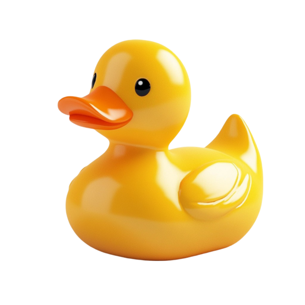 Bright Yellow Rubber Duck Smiling png