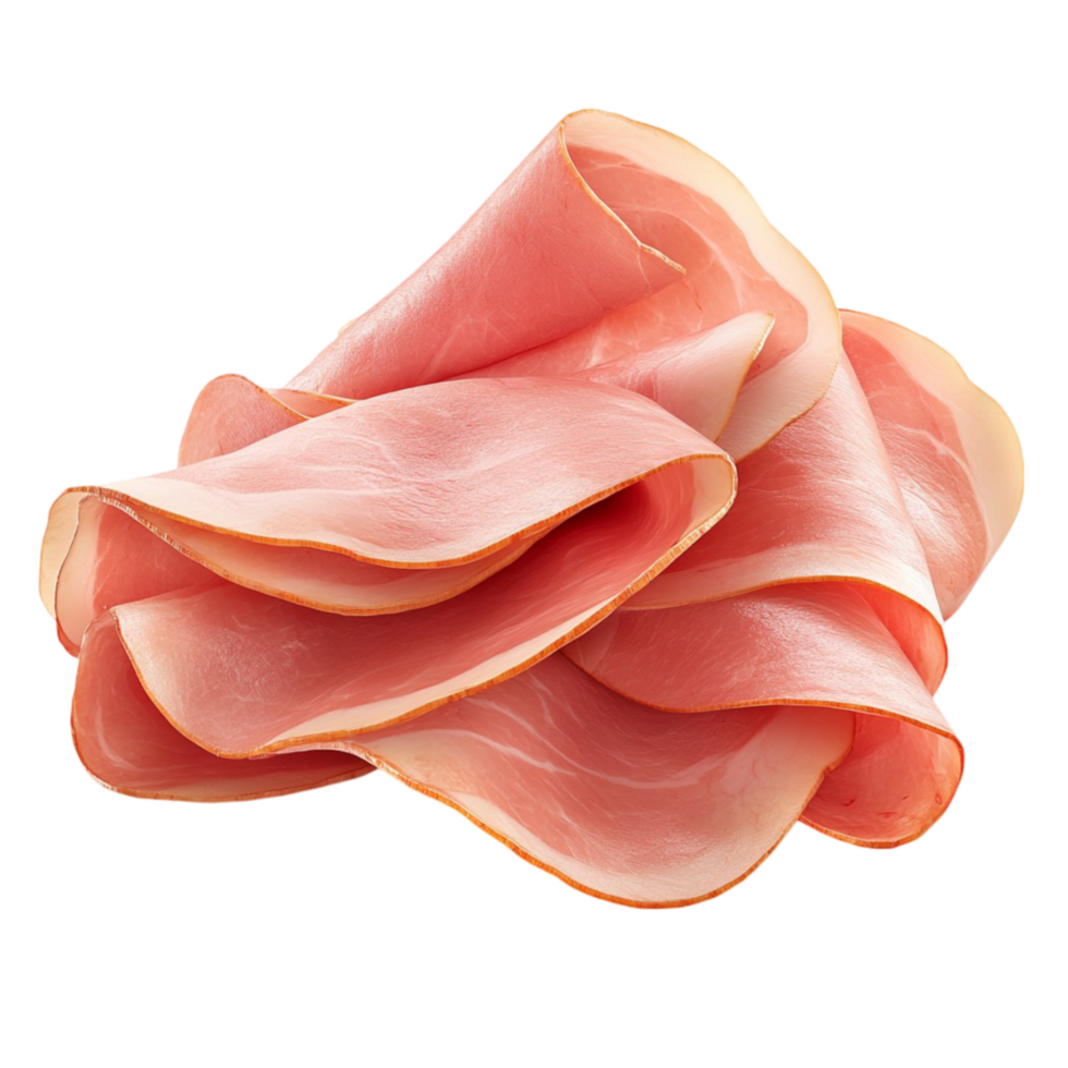 Animated Loop of Sliced Pink Ham on Plain Background png