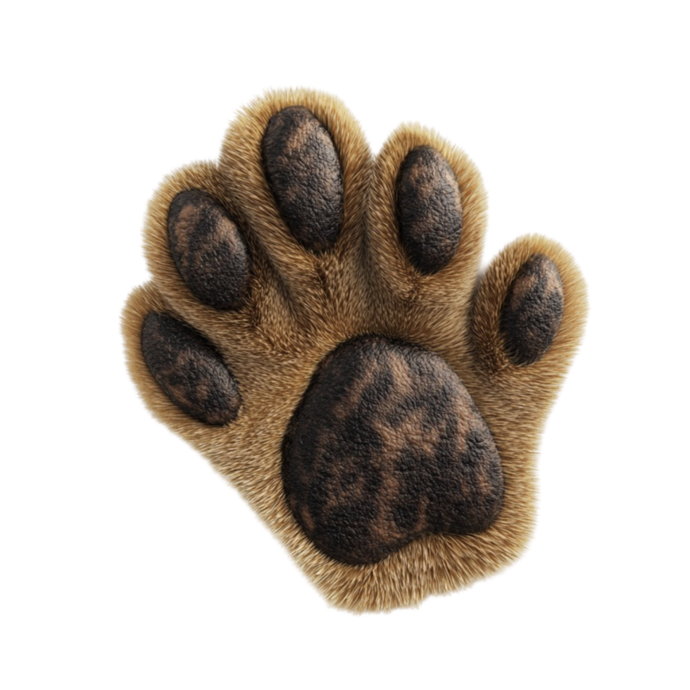 Close-Up of a Brown Bear Paw with Five Toes png