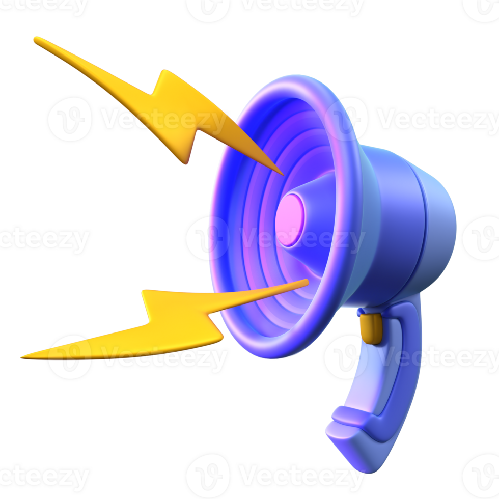 Loudspeaker megaphone scene 3d png