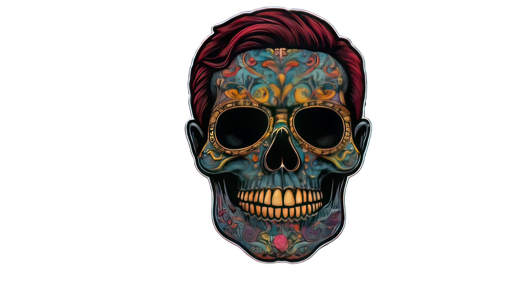 skull pop art sticker png