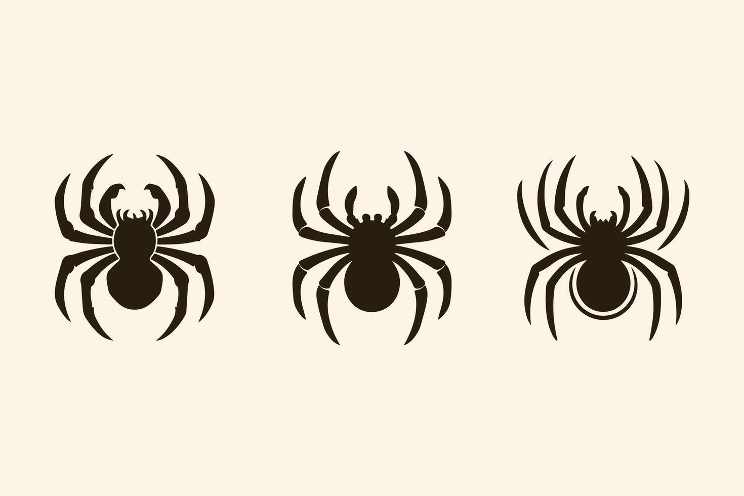 silhouette spider logo and minimalist abstract Illustration vector