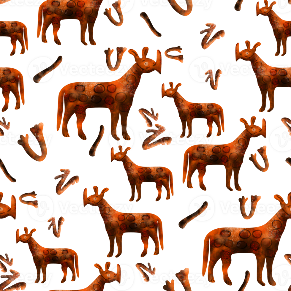 Seamless wild animal pattern design png
