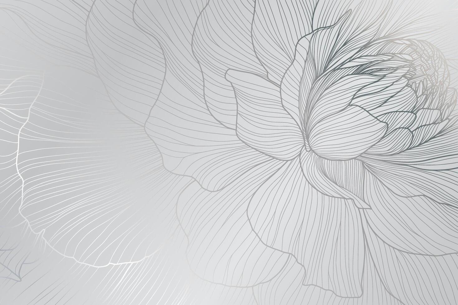 An Elegant Floral Line Art Background created in Soft and Gentle Tones for a refined touch. This delicate line drawing of an elegant flower is perfect for backgrounds and unique design elements vector