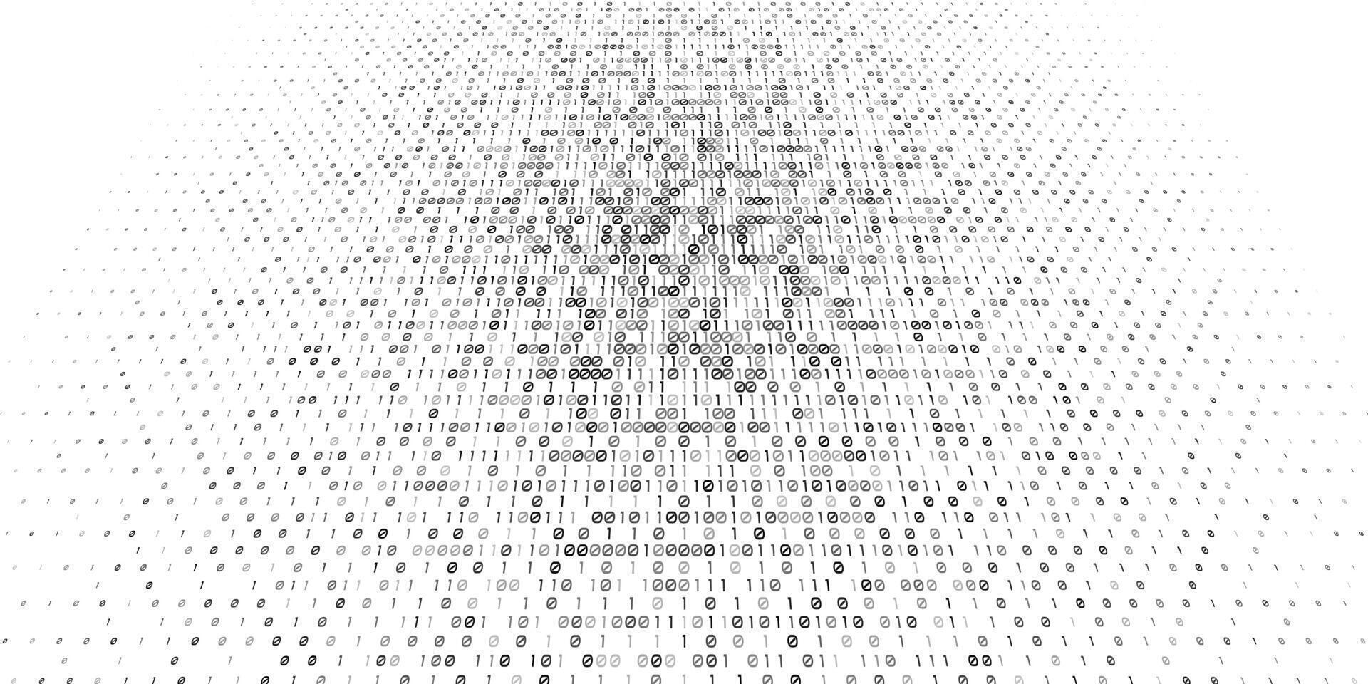 Binary Code Gradient Background with Abstract 3D Perspective. Matrix background with zero and one number elements vector