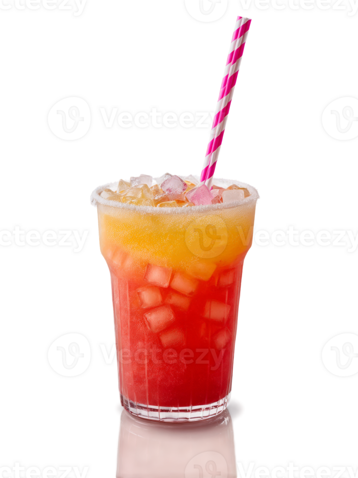 Kool Aid Tall glass with ice colorful Kool Aid powder and straw nostalgic summer treat png