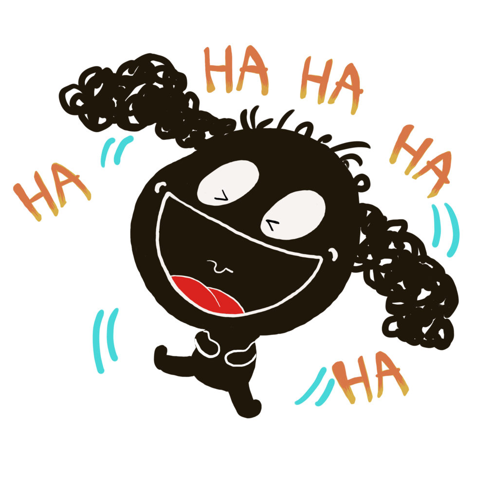 Cute girl character design - Carbon Girl - Laughing png