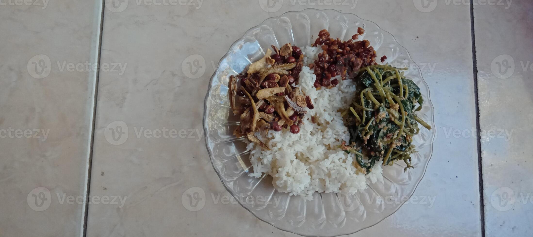 Fried salted anchovies with peanuts photo