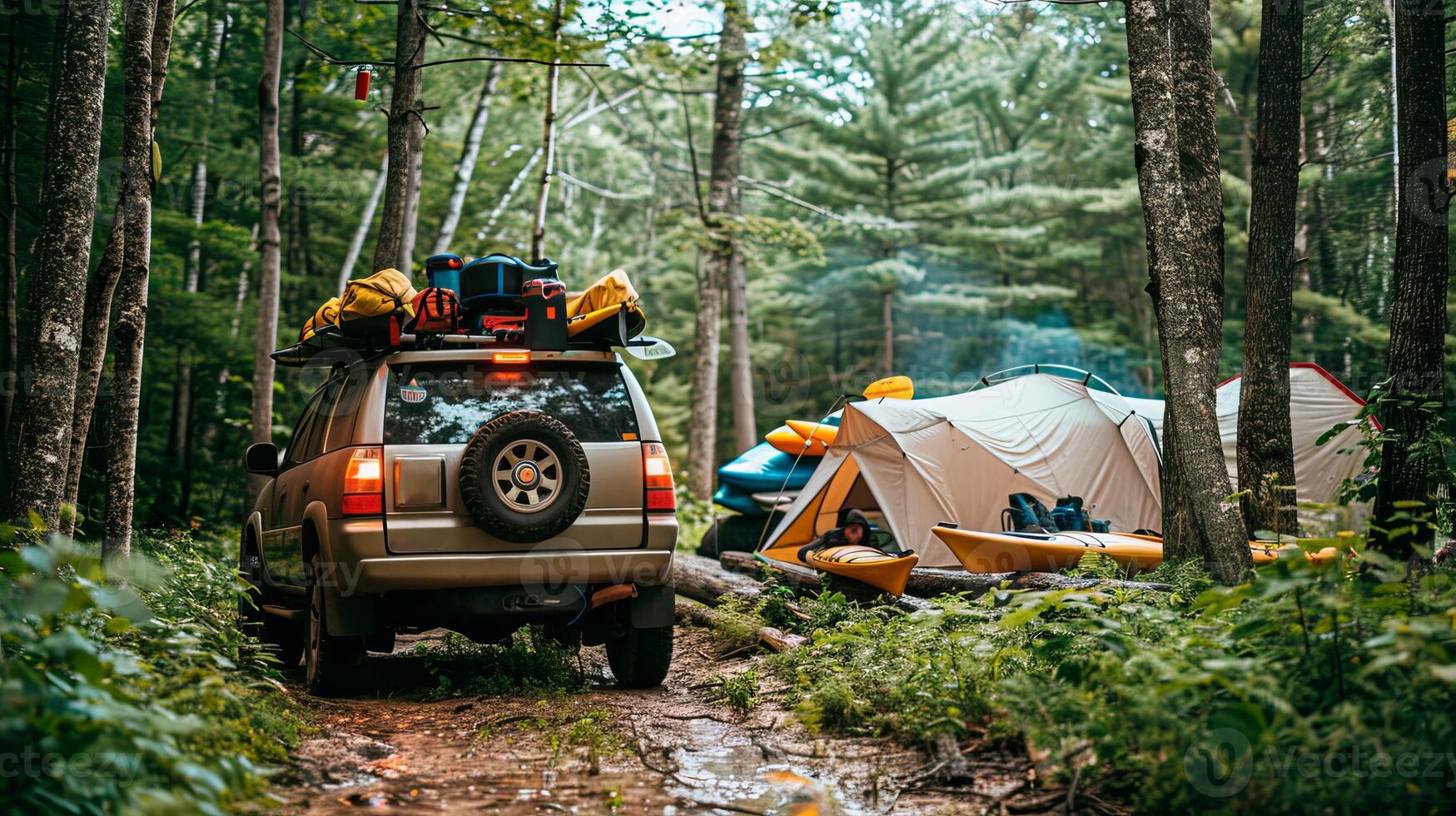 Family SUV on a Camping Trip photo