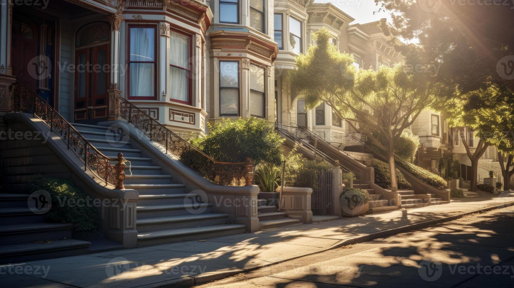 An old house sitting on side of the street photo