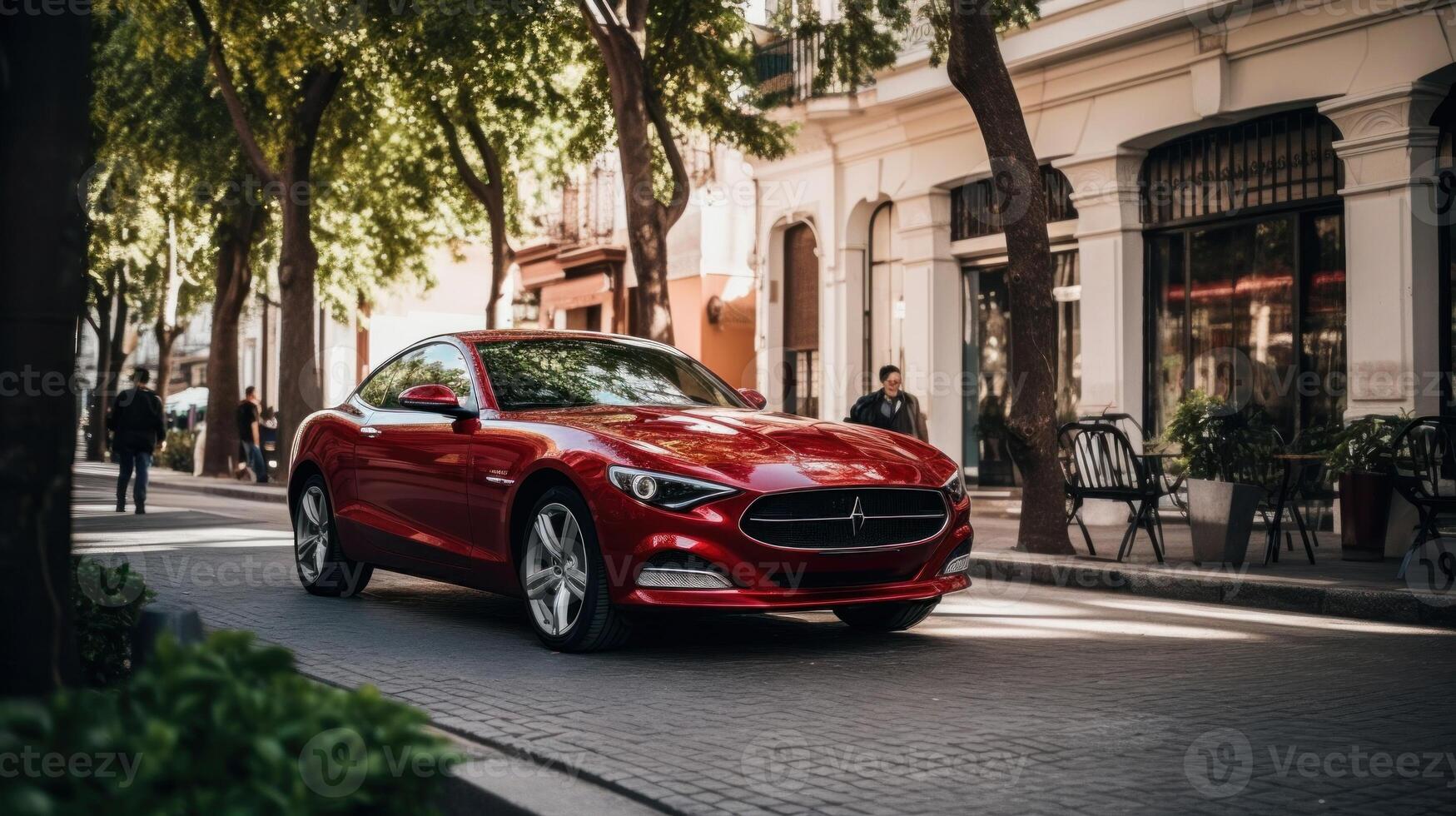 Red car, street photography photo