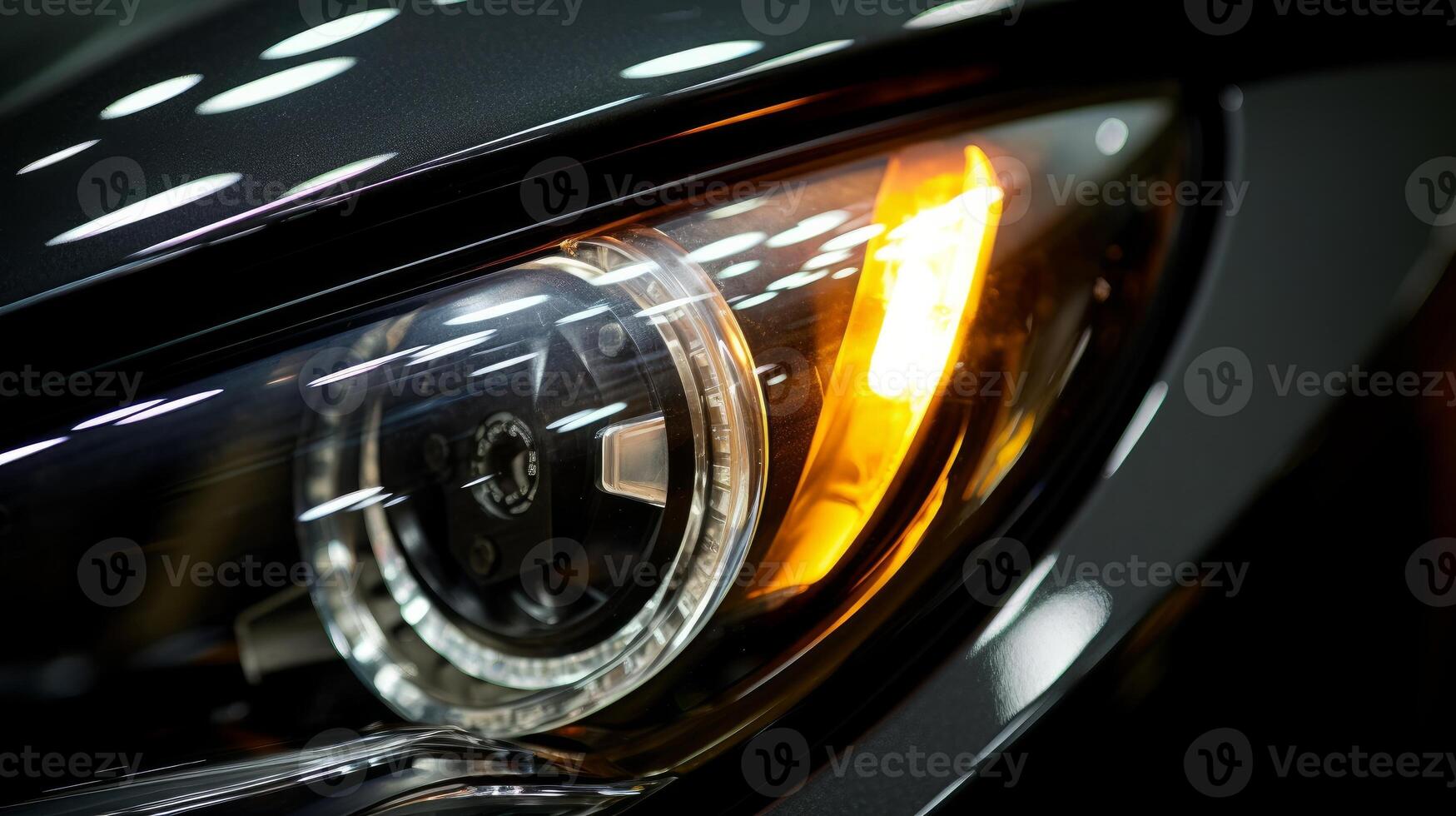 Close up, details of car lights photo
