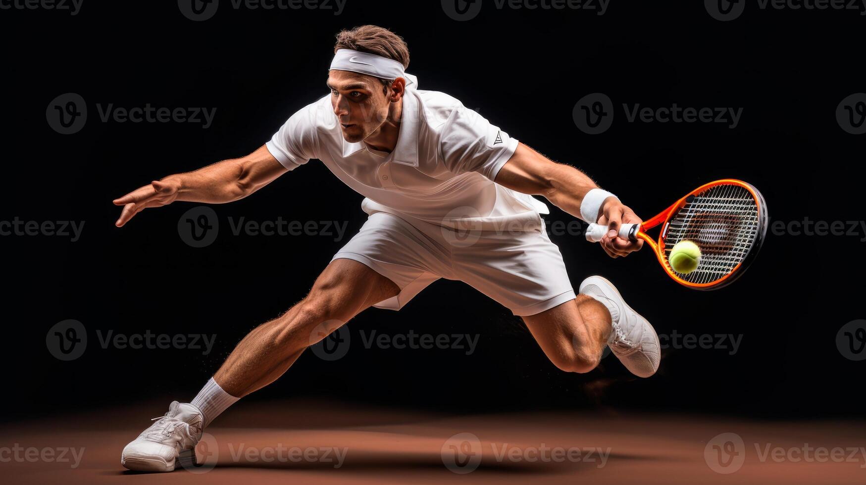 Illustration of a man playing tennis, stylized image, dynamic pose photo