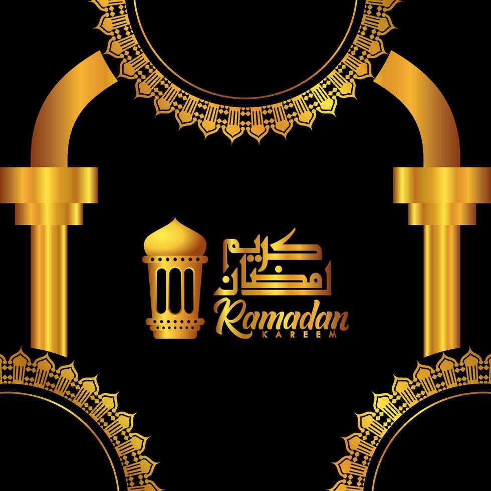 ramadan greeting card with arabic calligraphy vector