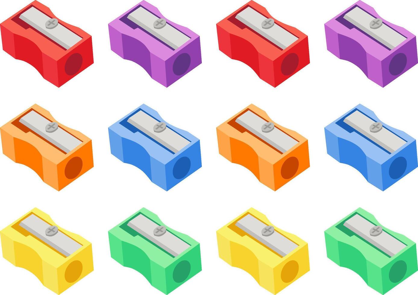 set of pencil sharpener colorful design. vector