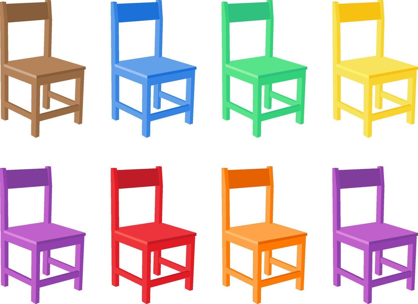 set of chair colorful design. vector