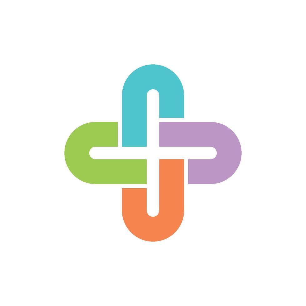 Colorful Health Cross Icon Logo Template. EPS 10. vector
