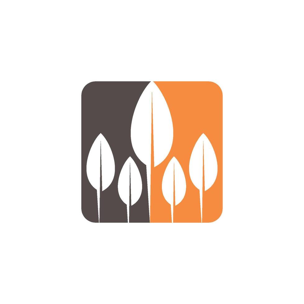 Ecology Leaf Square Icon Logo Template Illustration Design. EPS 10. vector