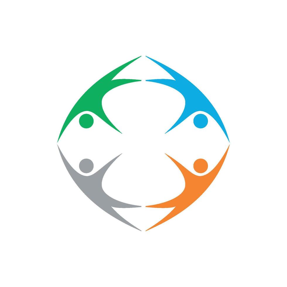 Human Figure Teamwork Icon Logo Template EPS 10 Design vector