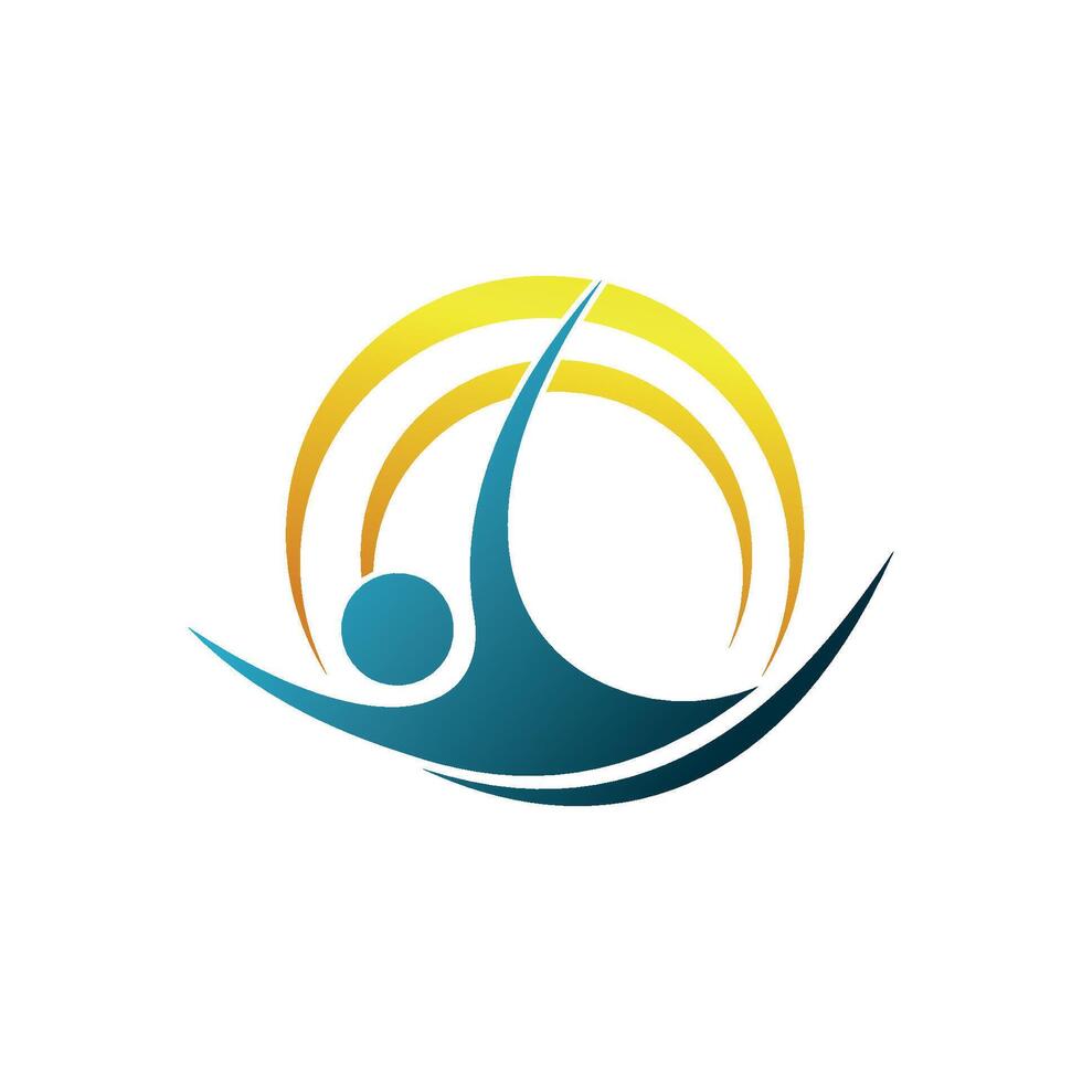 Human Shape Swimming Icon Logo Template vector