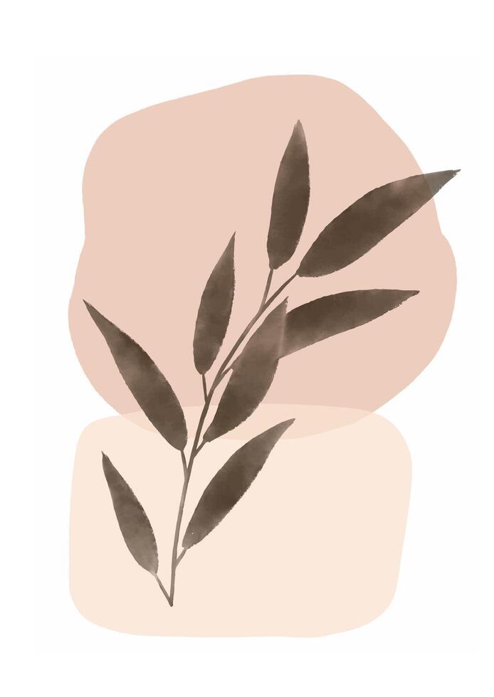 hand painted abstract minimal wall art vector