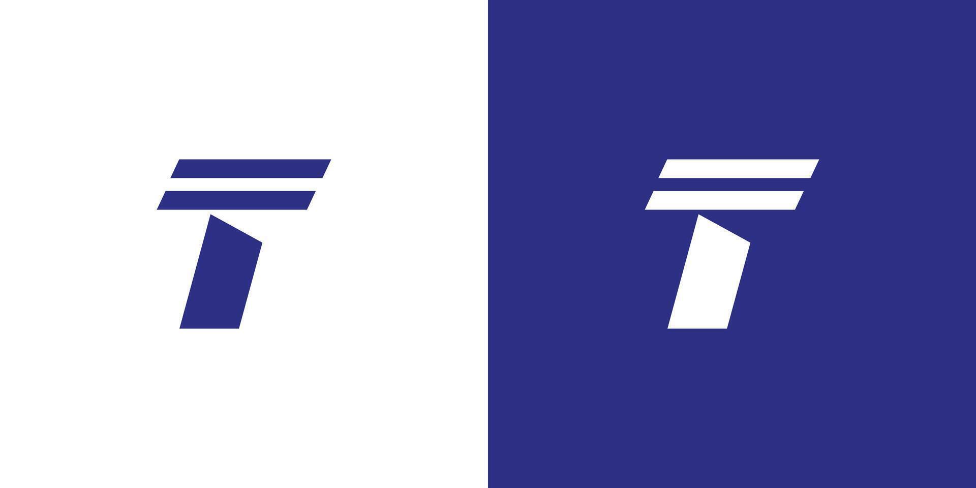 Modern and strong T logo design vector