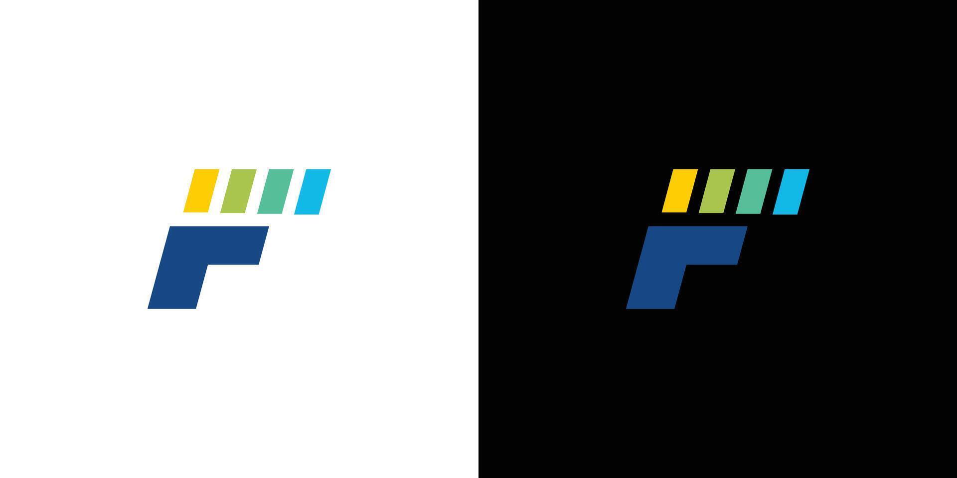 Modern and unique F battery logo design vector