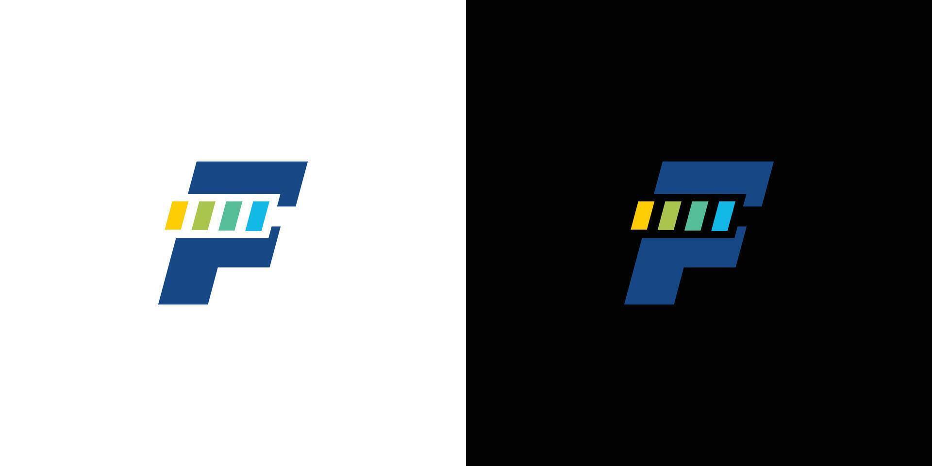 Modern and unique F battery logo design 2 vector