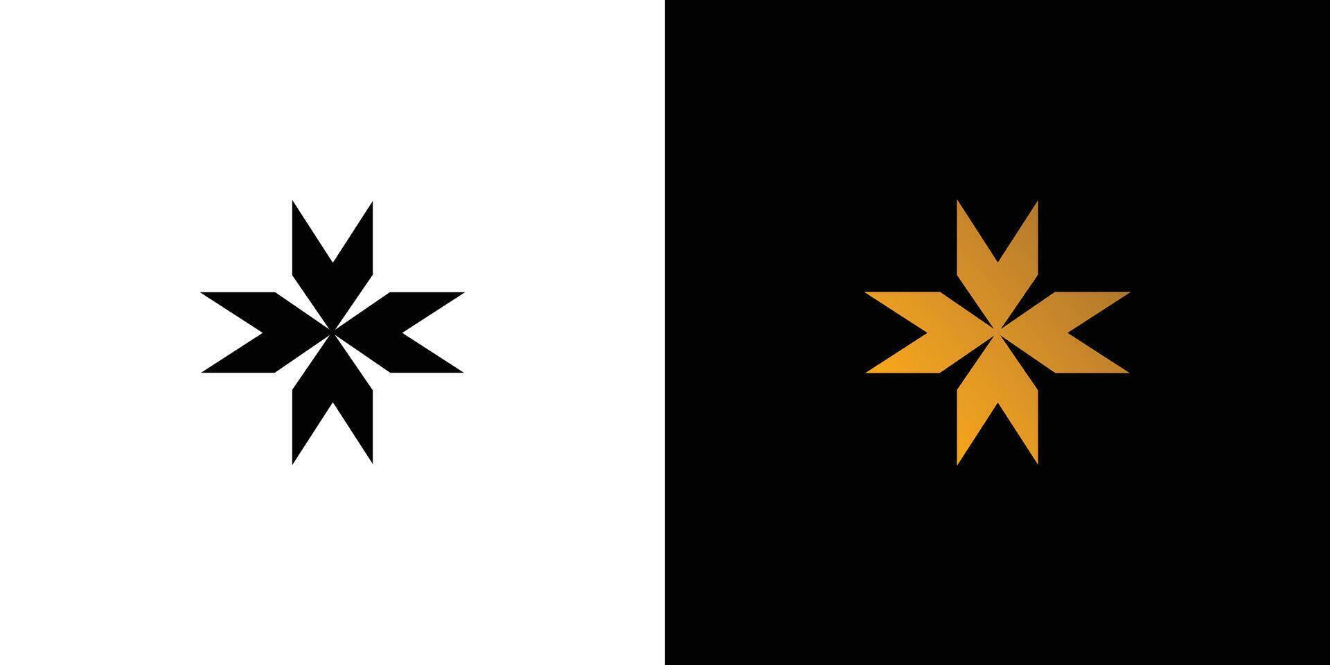 Modern and unique star icon logo design vector