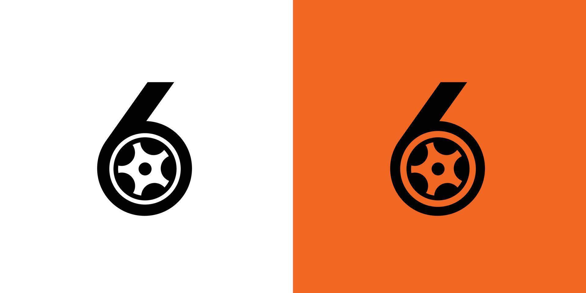 Strong and unique 6 tire logo design vector