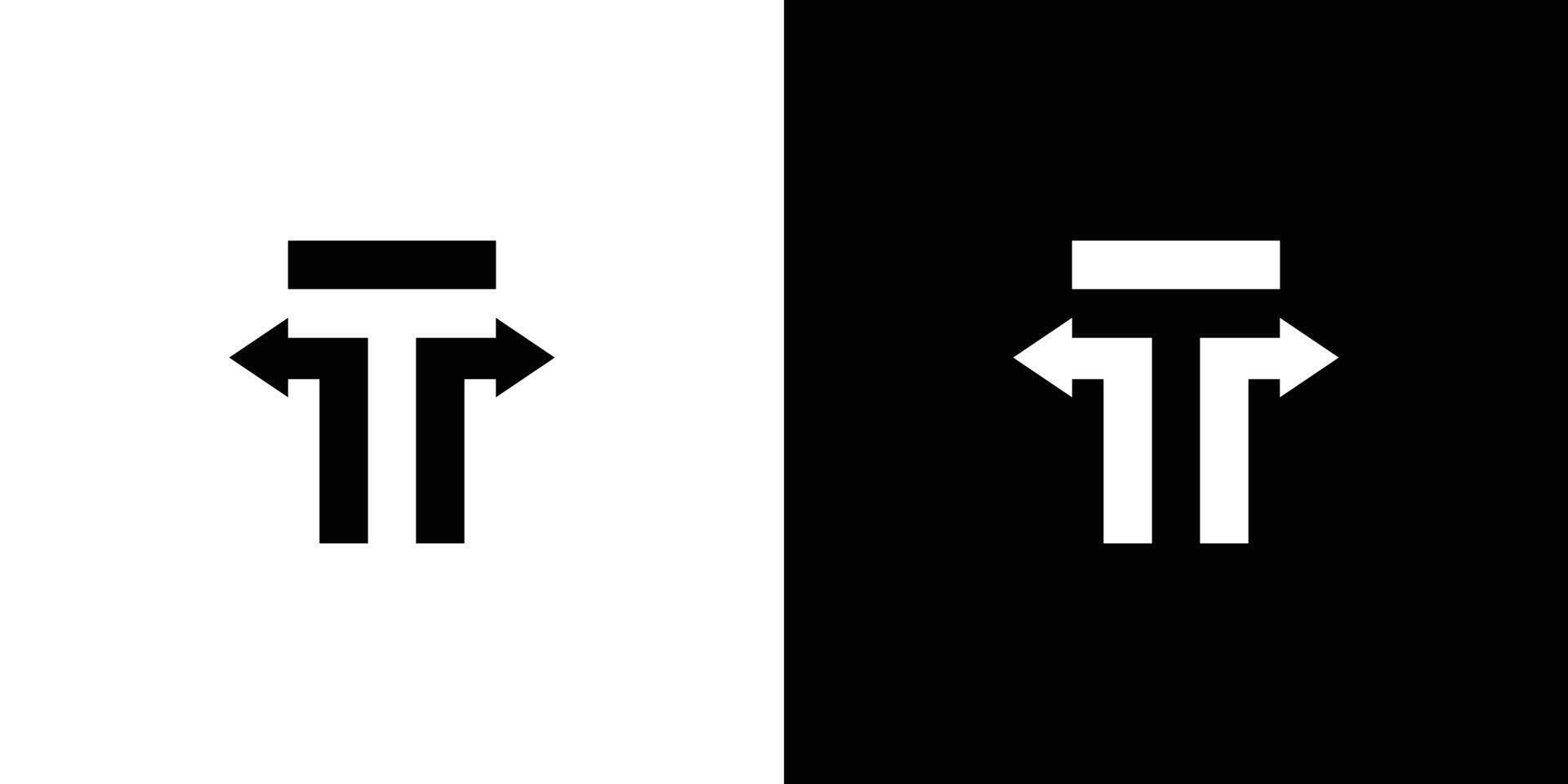 Simple and modern T arrow logo design vector
