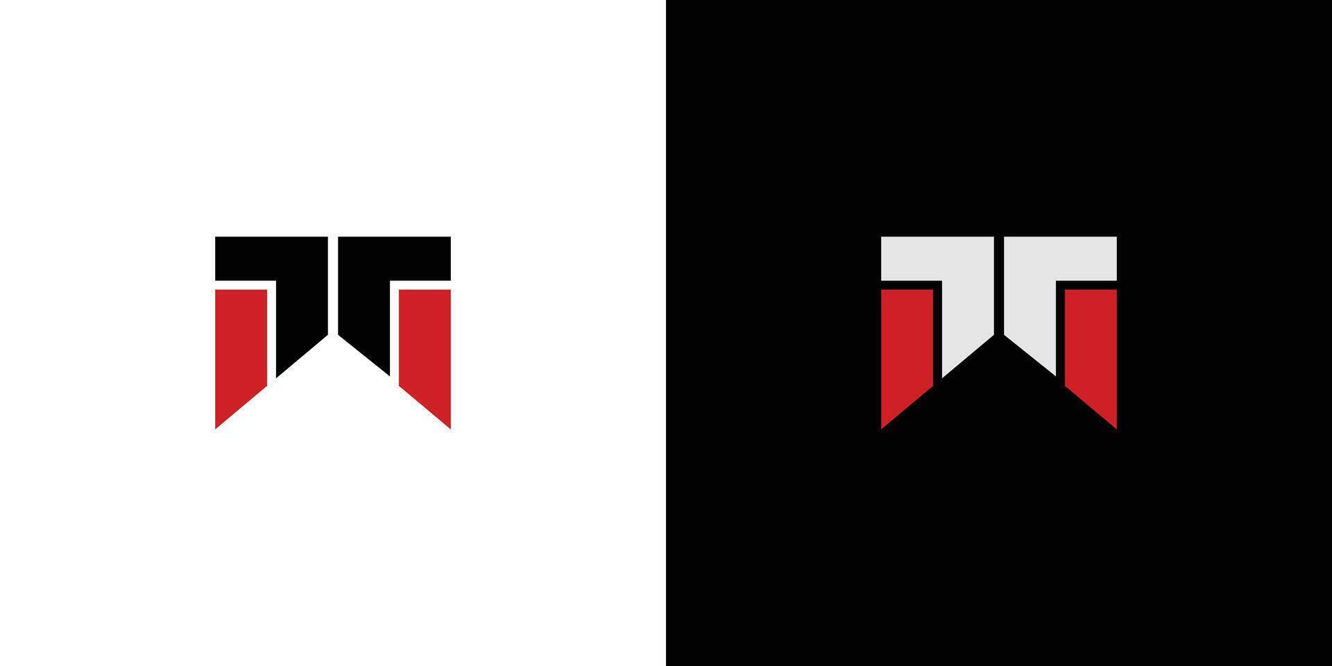 Modern and strong letter TW initials logo design vector
