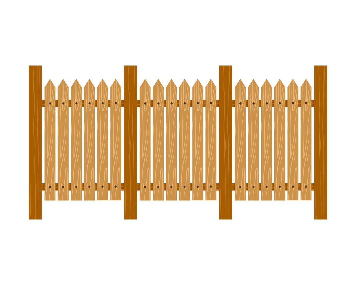 Wooden fence cartoon style element vector