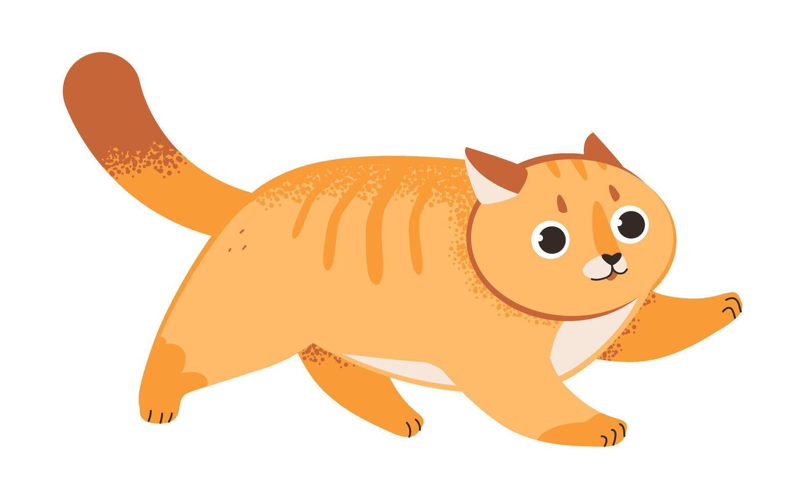 Cute ginger running cat. Red cat isolated on a white background. vector