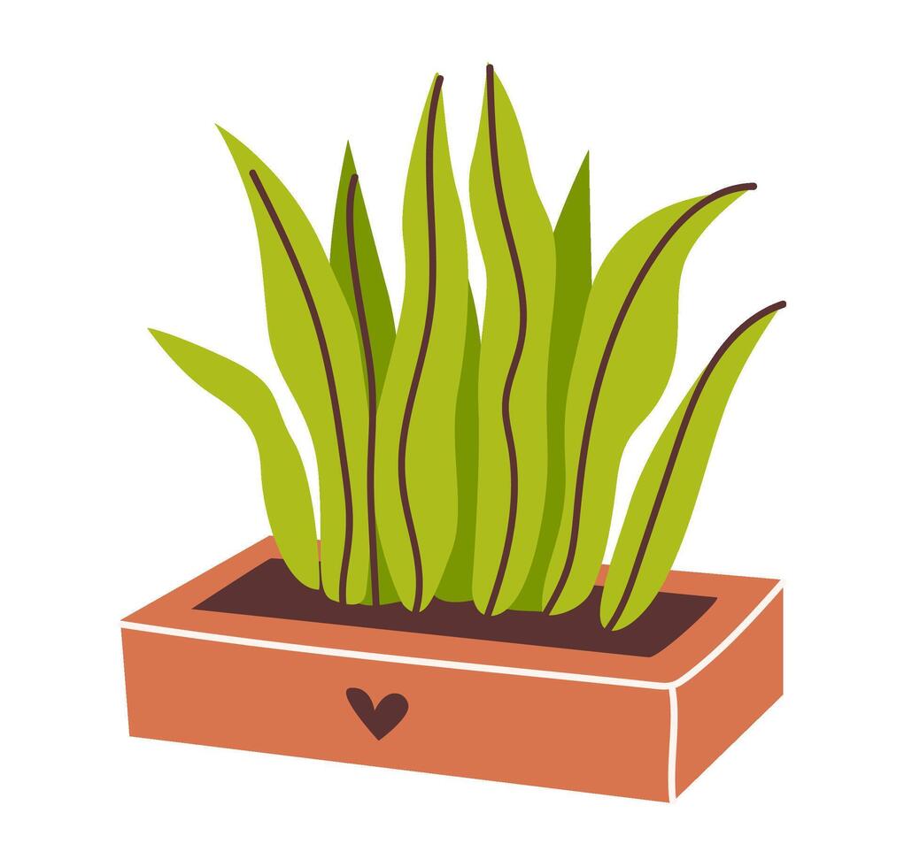 Illustration of a houseplant in a pot, featuring clean lines and contemporary style. This emphasizes the beauty of indoor greenery and sustainability, ideal for horticulture and home design projects vector