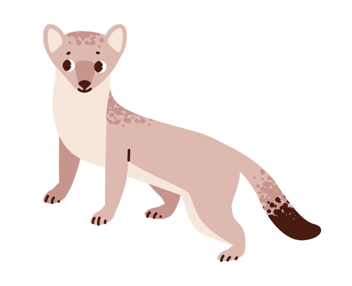 Weasel. This agile carnivore, with its slender body, is perfect for wildlife and forest-themed content vector